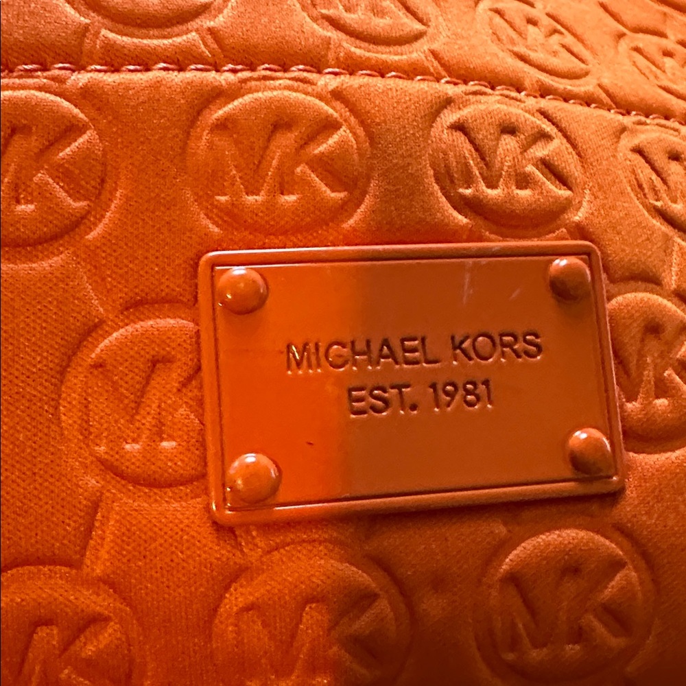 Michael Kors Orange Embossed Tote - Picture 2 of 12